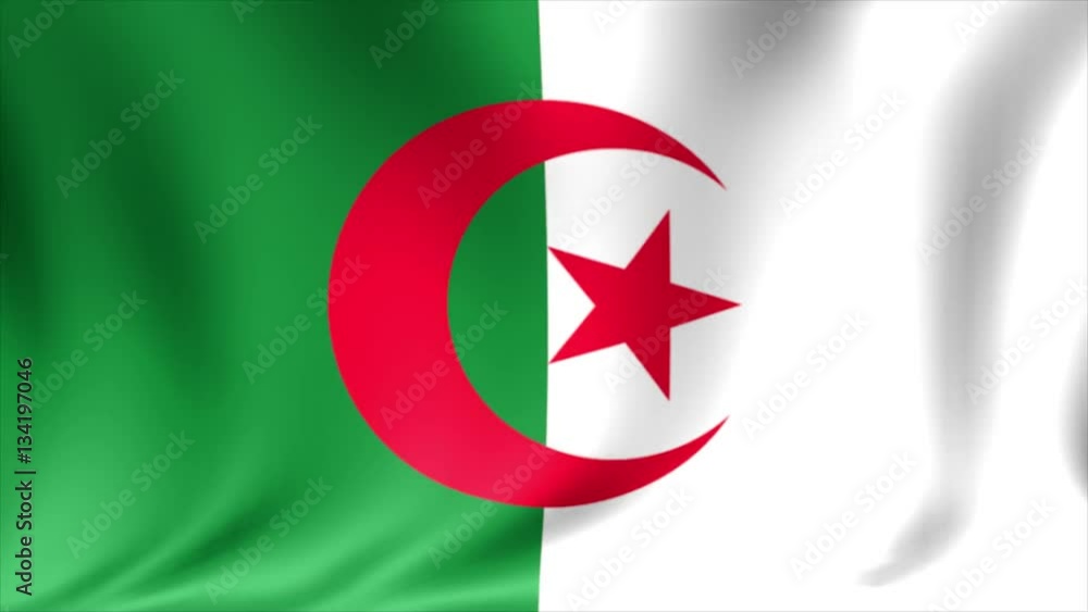 Algeria Flag. Background Seamless Looping Animation. 4K HD Video. Algeria Flag. Background Seamless Looping Animation. 4K HD Video.