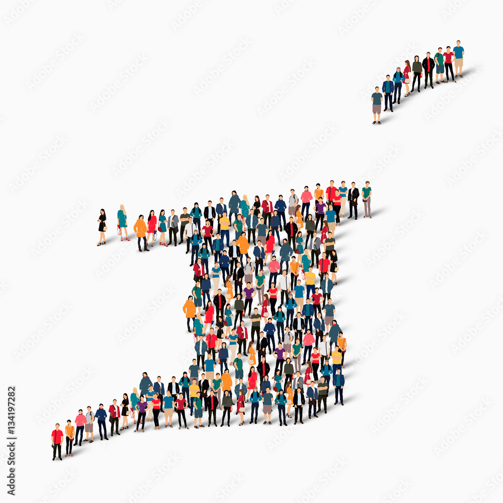 Obraz premium people map country Trinidad and Tobago vector