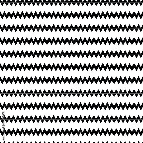 Geometric line monochrome abstract seamless pattern with triangl