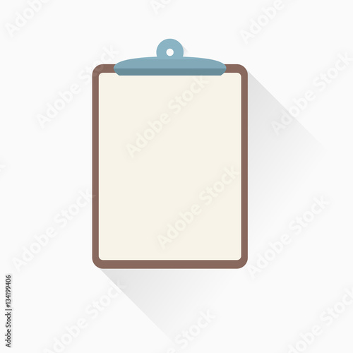 Clipboard icon in flat style with simple shadow. Vector illustration