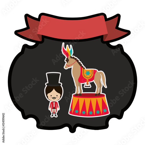 Circus tamer cartoon icon vector illustration graphic design
