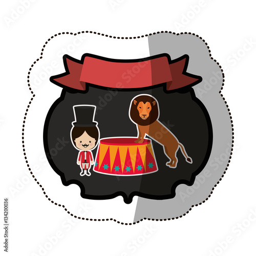 Circus tamer cartoon icon vector illustration graphic design