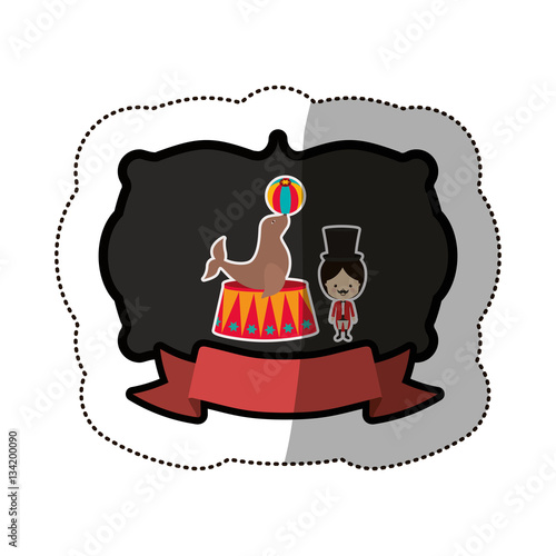 Circus tamer cartoon icon vector illustration graphic design