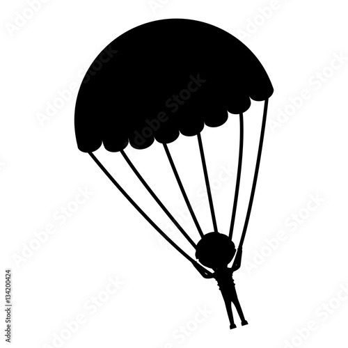 Skydiving extreme sport icon vector illustration graphic design