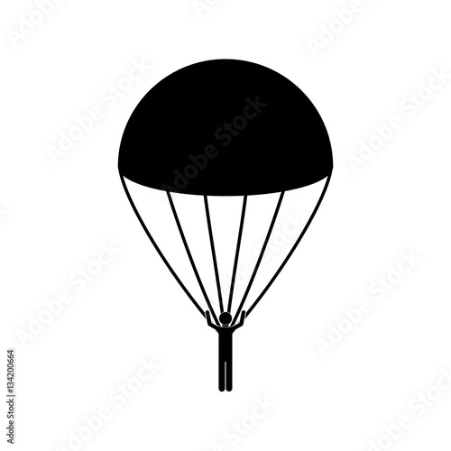Skydiving extreme sport icon vector illustration graphic design