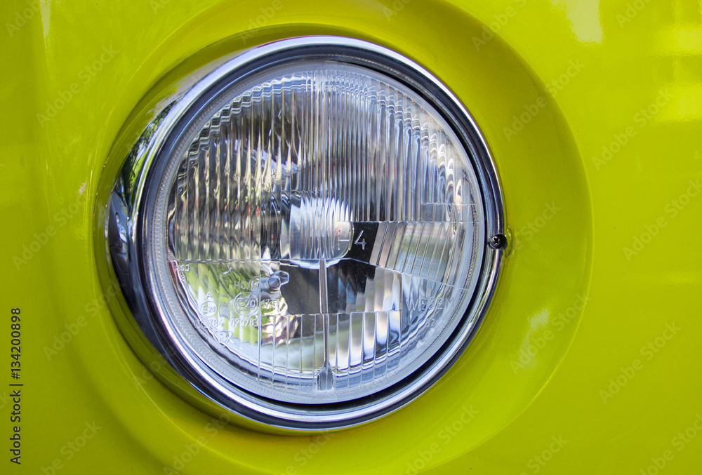Close-up of car headlight. Close-up of car headlight.