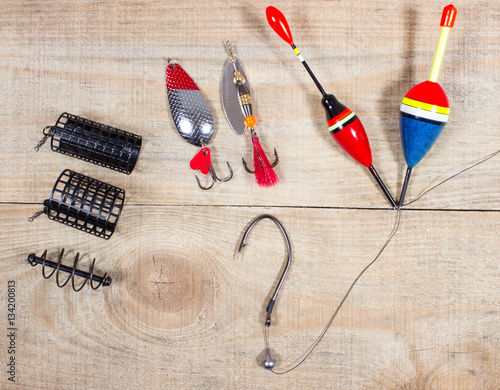 Fishing Equipment - concept of choice fishing techniques. photo