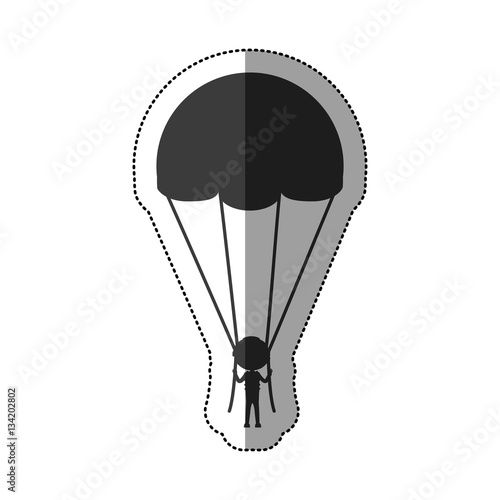 Skydiving extreme sport icon vector illustration graphic design