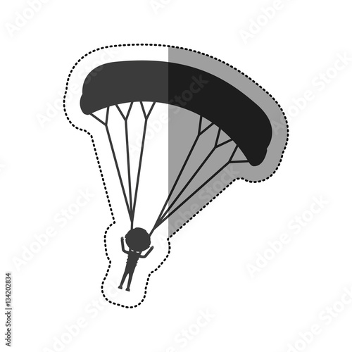 Skydiving extreme sport icon vector illustration graphic design