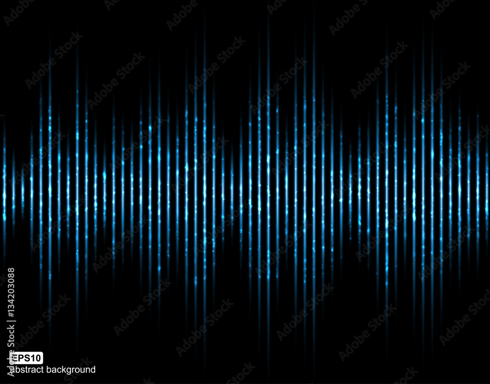 Sound waves. Music Digital Equalizer. Abstract light futuristic background. Vector illustration.