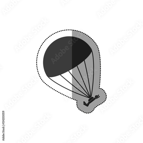 Skydiving extreme sport icon vector illustration graphic design