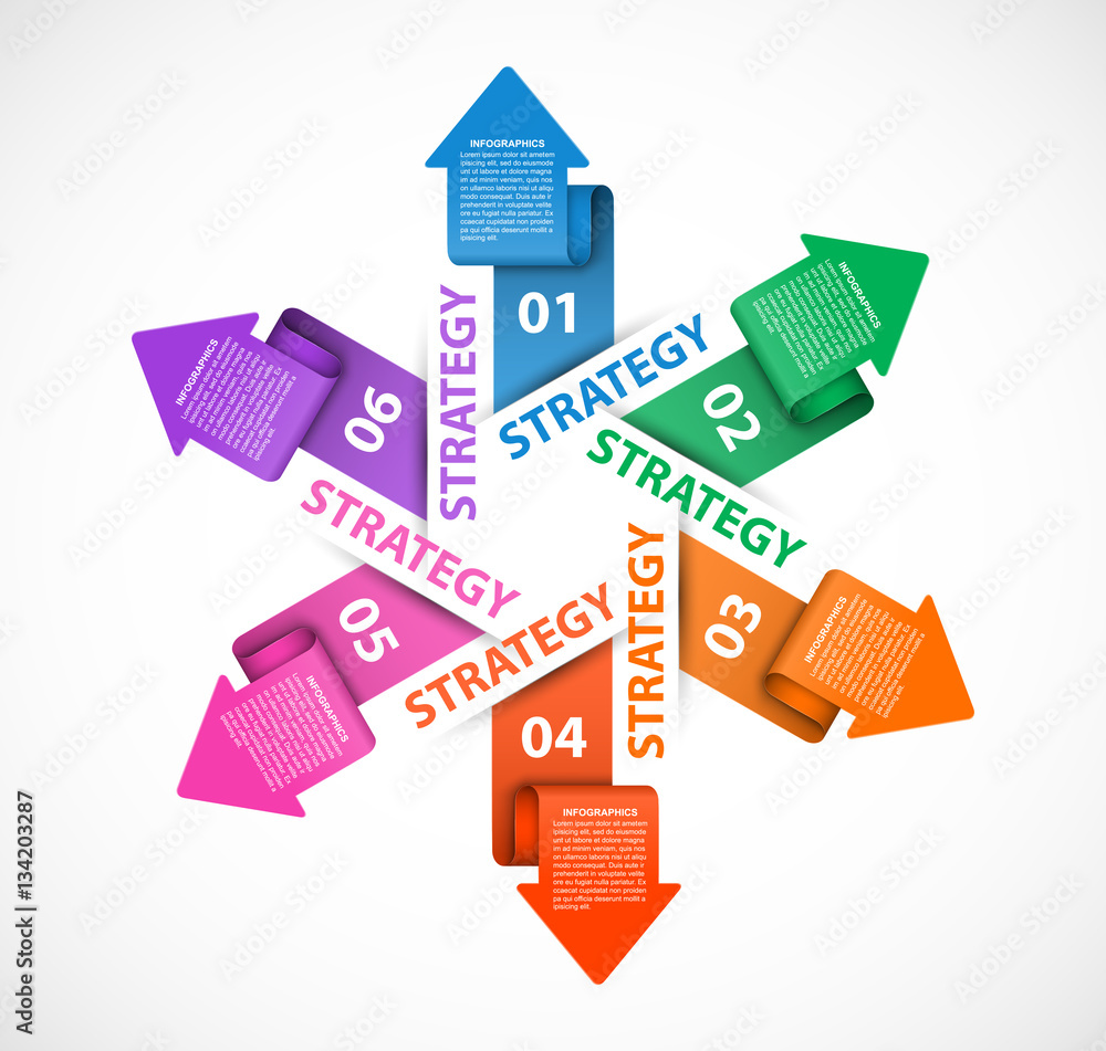 Infographics template with arrows by circle. Infographics for business presentations or information banner. Infographics template with arrows by circle. Infographics for business presentations or information banner.