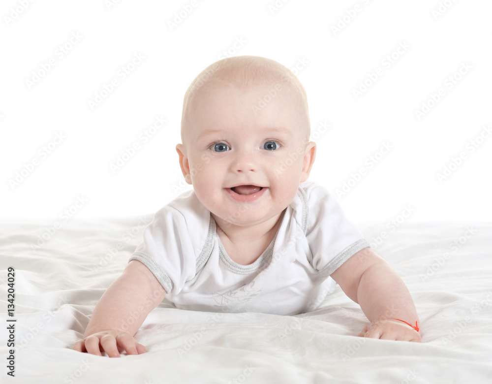 Adorable baby boy   on blanket