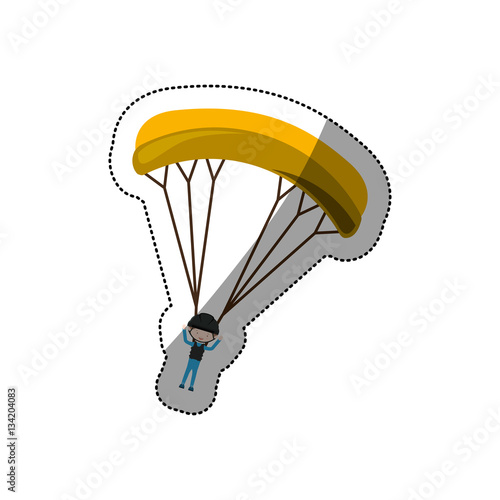 Skydiving extreme sport icon vector illustration graphic design