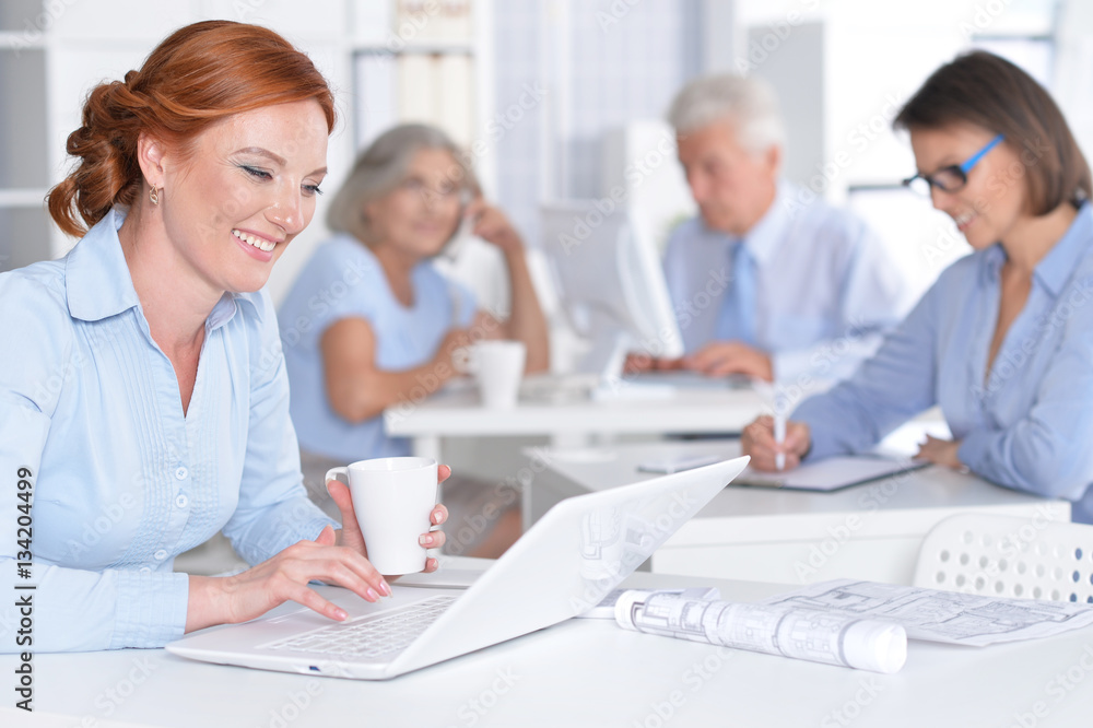 Businesspeople Working In Office Businesspeople Working In Office
