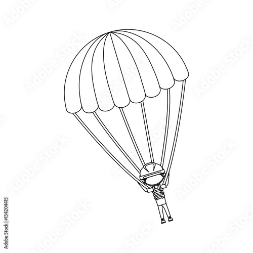 Skydiving extreme sport icon vector illustration graphic design