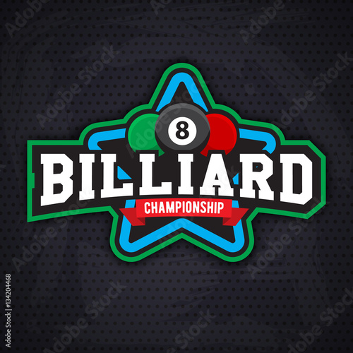 Billiards and snooker sports emblem