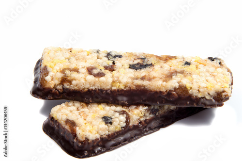 Muesli Cereal Bars. Nutri Oat Protein Bars isolated on white background
