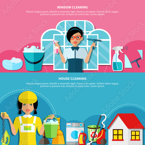 House Cleaning Banners Set