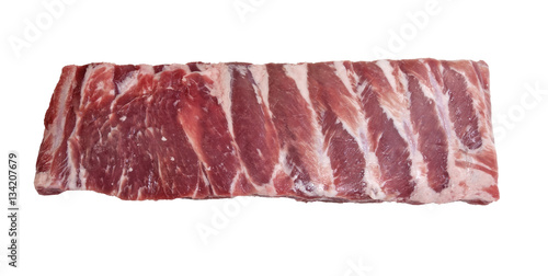 Large piece of fresh pork side ribs