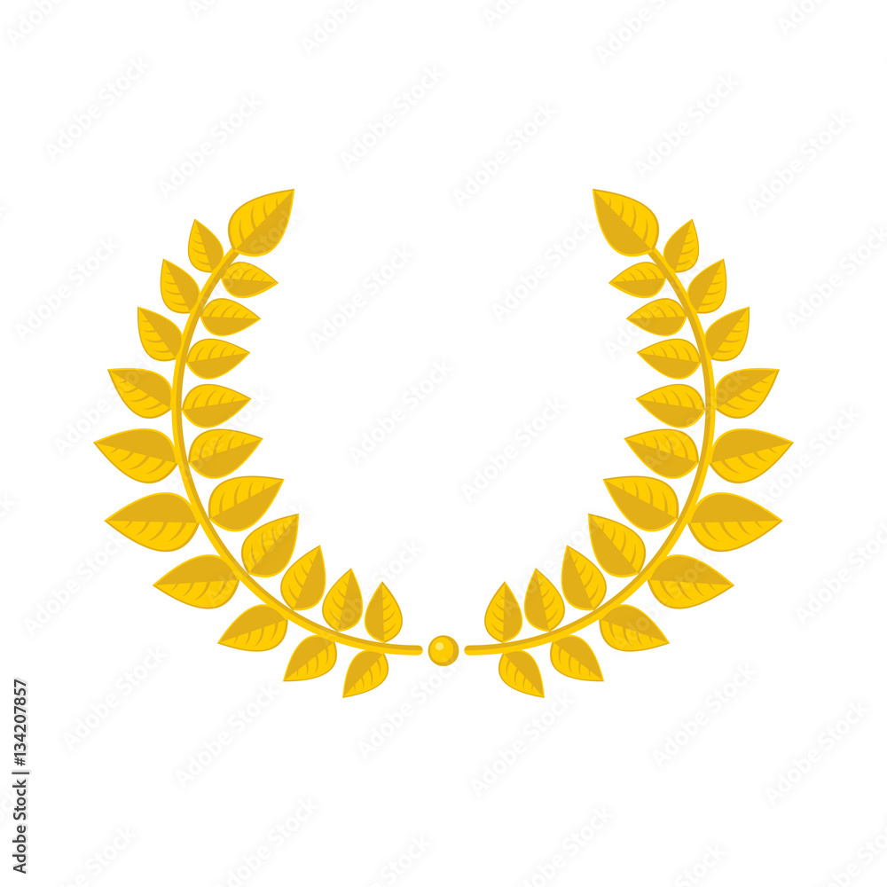 Gold laurel wreath icon. Gold laurel wreath icon.