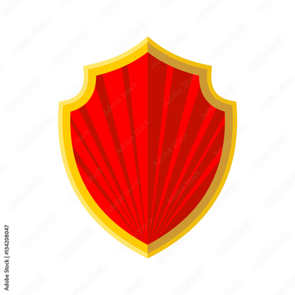 Red Shield with gold edging icon. Red Shield with gold edging icon.