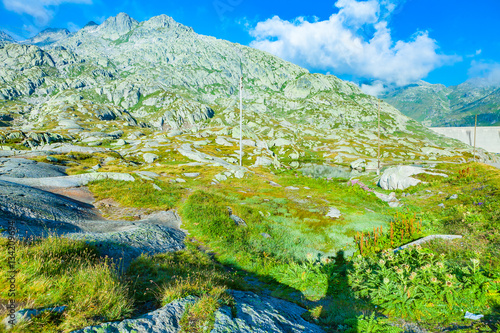 view of gotthardpass in switzerland photo