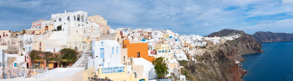 Oia village, view of Ia town, Santorini island, Greece