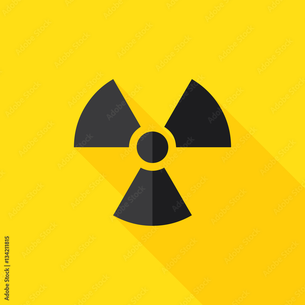 Radiation Hazard Flat Long Shadow Icon Radiation Hazard Flat Long Shadow Icon