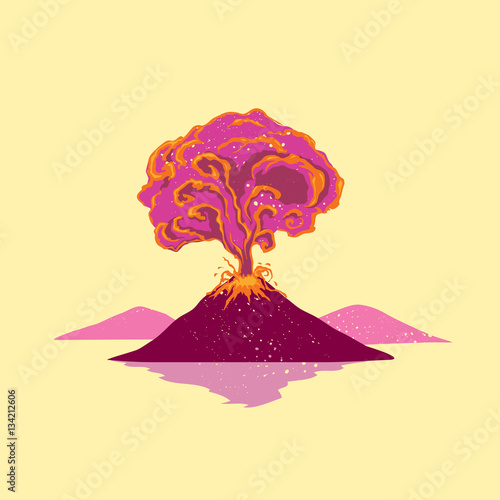 Fotografia, Obraz Volcano erupt
