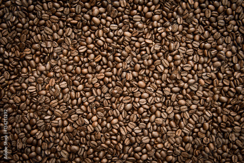 Fresh roasted coffee beans background