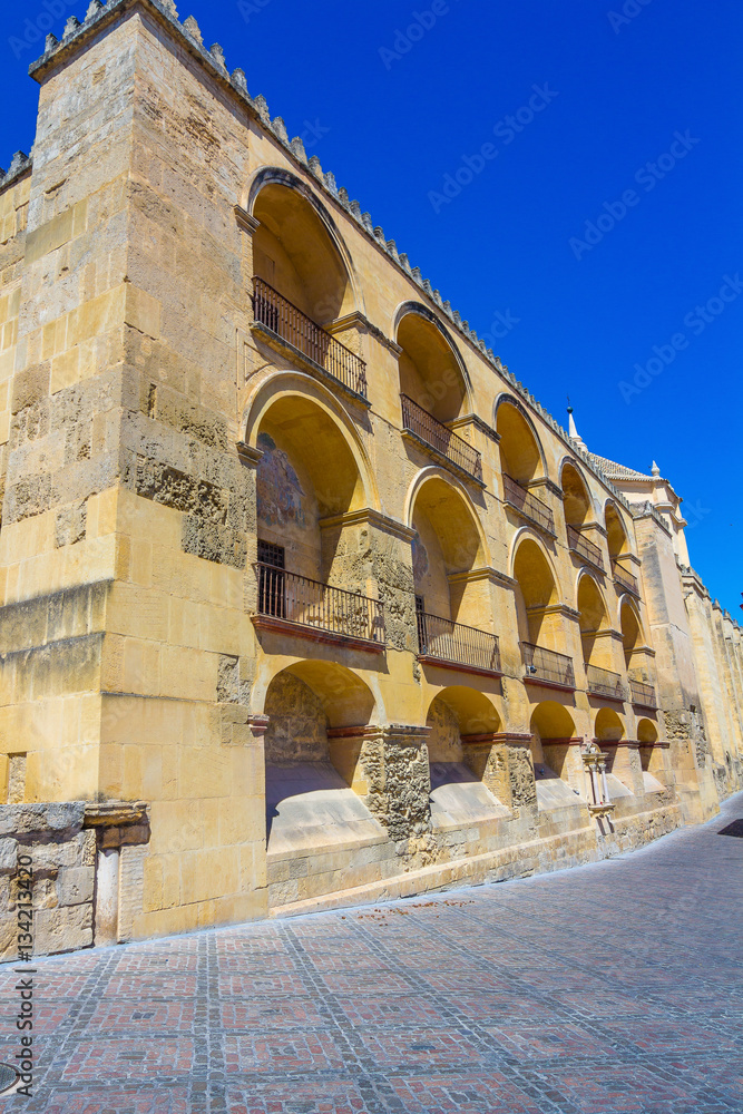 Fotografie side with beautiful terraces in the Great Mosque of Cordoba, Spain