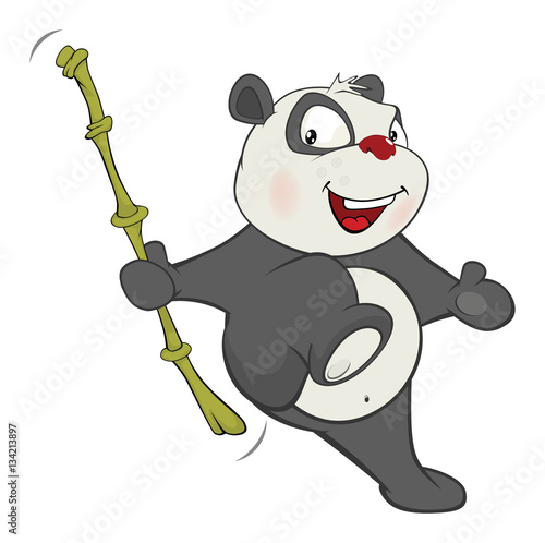 Fototapeta Naklejka Na Ścianę i Meble -  Illustration of a Cute Panda. Cartoon Character 
