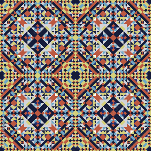 Mosaic seamless pattern. Colorful vector illustration. Abstract