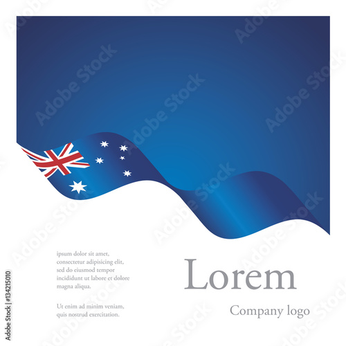 New brochure abstract design modular pattern of wavy flag ribbon of Australia