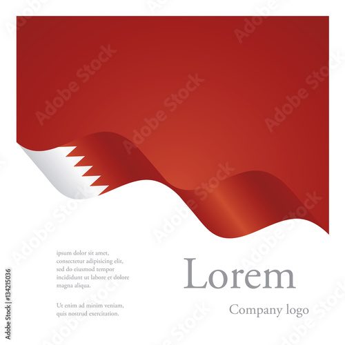 New brochure abstract design modular pattern of wavy flag ribbon of Bahrain