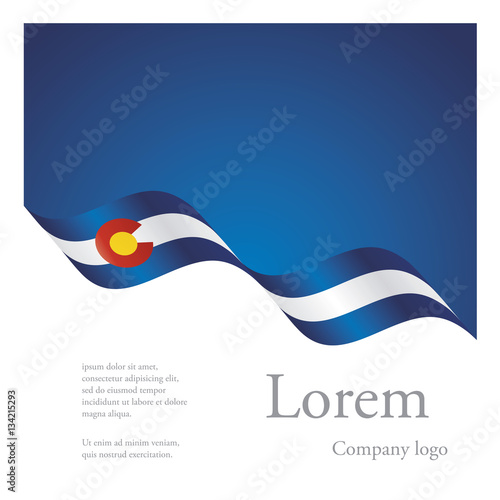 New brochure abstract design modular pattern of wavy flag ribbon of Colorado