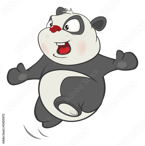 Fototapeta Naklejka Na Ścianę i Meble -  Illustration of a Cute Panda. Cartoon Character 