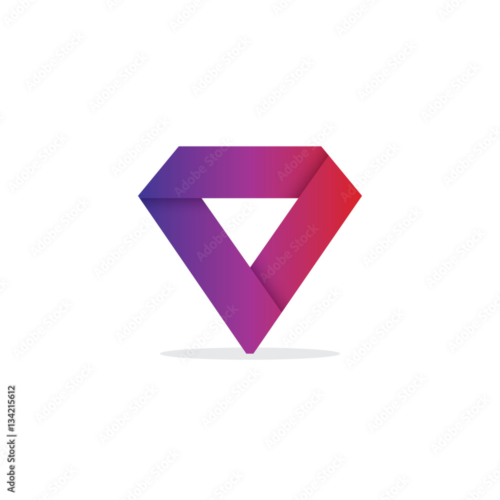 Fototapeta premium Diamond Icon in Flat Style. Logo Design.