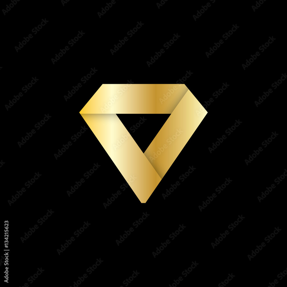Fototapeta premium Diamond Icon in Flat Style. Logo Design.
