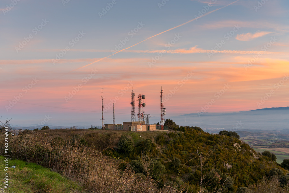 Meteo Station In Sunset