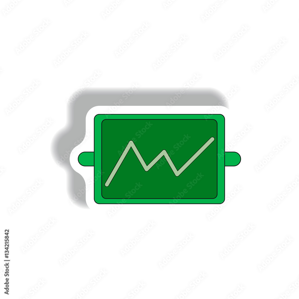 line graph Vector illustration in paper sticker style of board with progress statistics line graph Vector illustration in paper sticker style of board with progress statistics