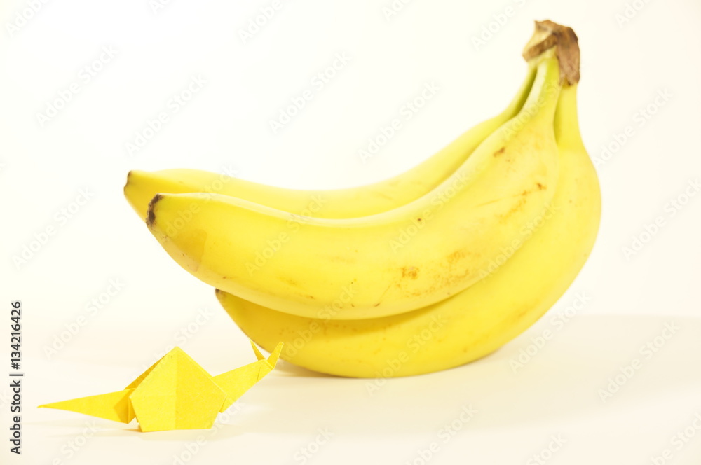 Ripe sweet bananas, isolated on a white background