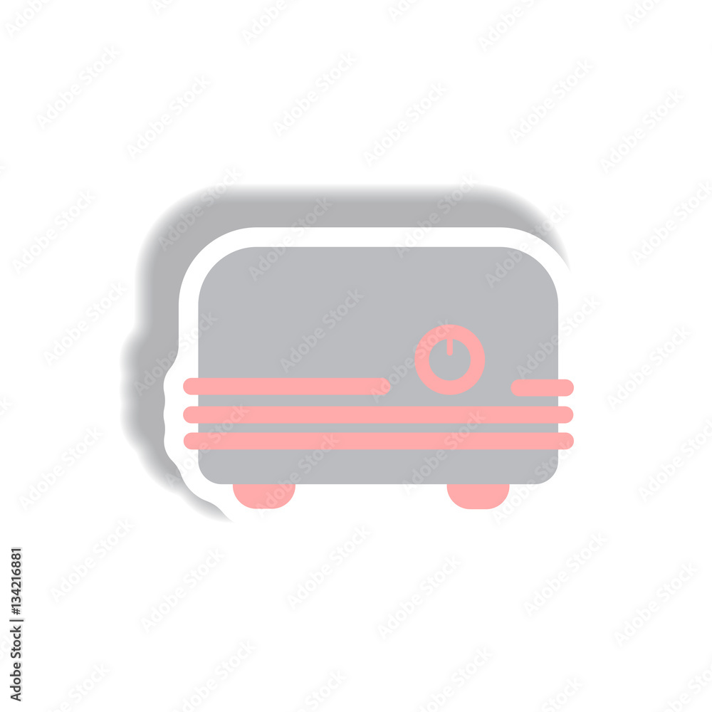 Vector illustration in paper sticker style toaster Vector illustration in paper sticker style toaster