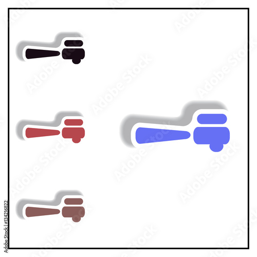 Collection of Vector illustration in paper sticker style cezve