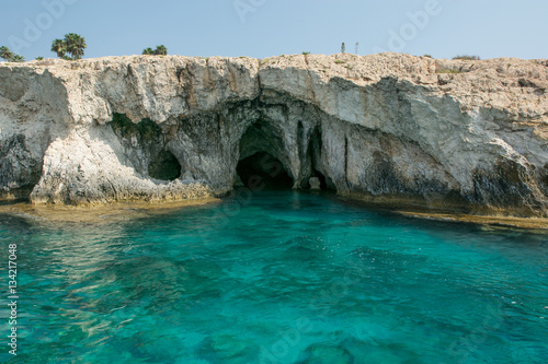 Sea caves near Cape Greko. Mediterranean Sea,Cyprus