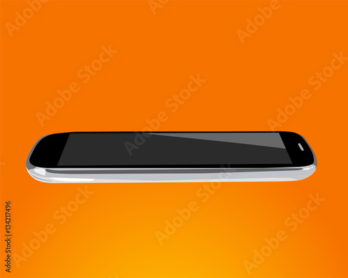 smartphone with a orange background