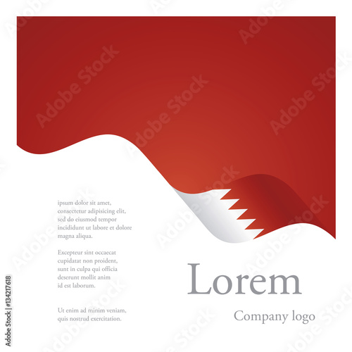 New brochure abstract design modular single pattern of wavy flag ribbon of Bahrain
