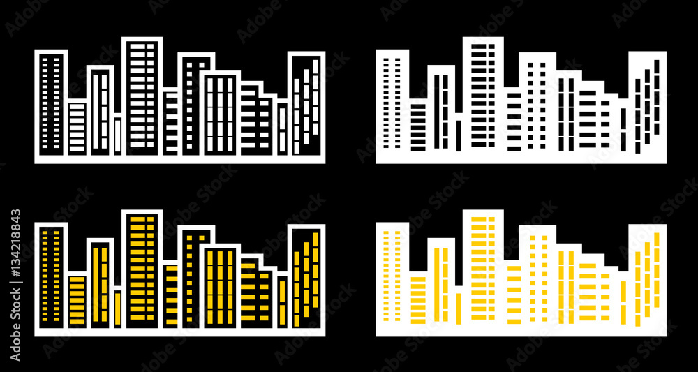 Silhouette the cityscape. Silhouette the cityscape.