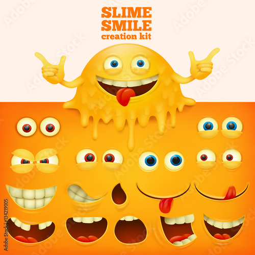 Slime yellow smiley face creative kit